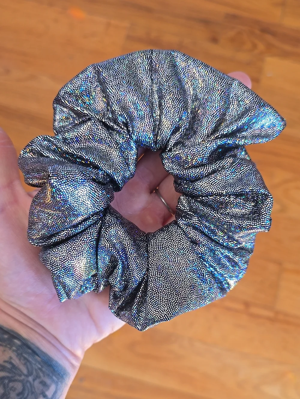 Metallic Holographic Scrunchie - Black